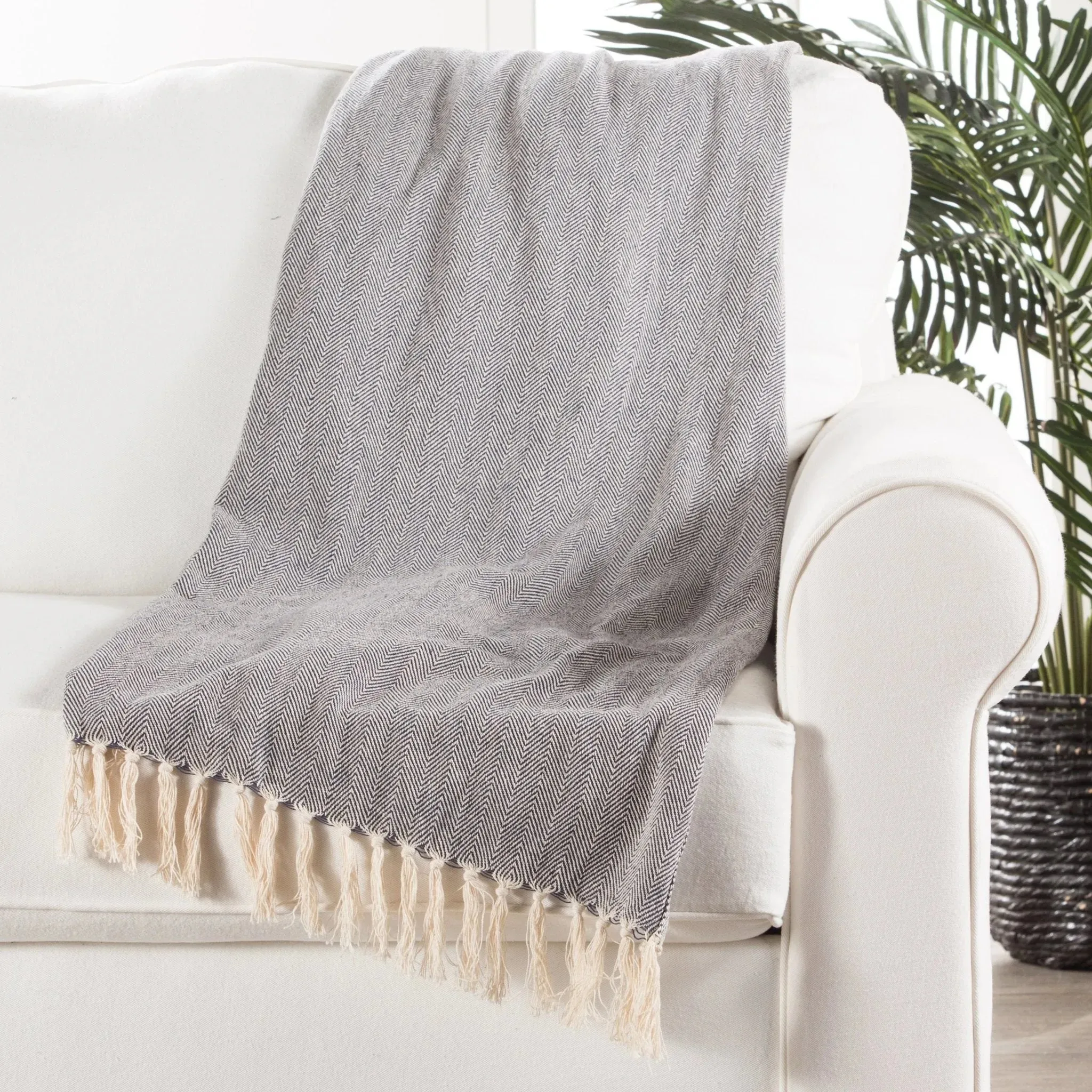 Seabreeze SEA01 Blue/Cream Throw Blanket