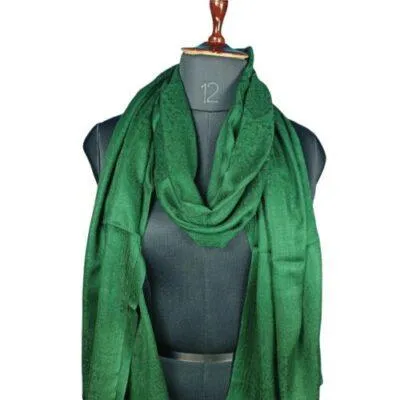 Self Designer|Sami- Pashmina Stoles | Bottle Green