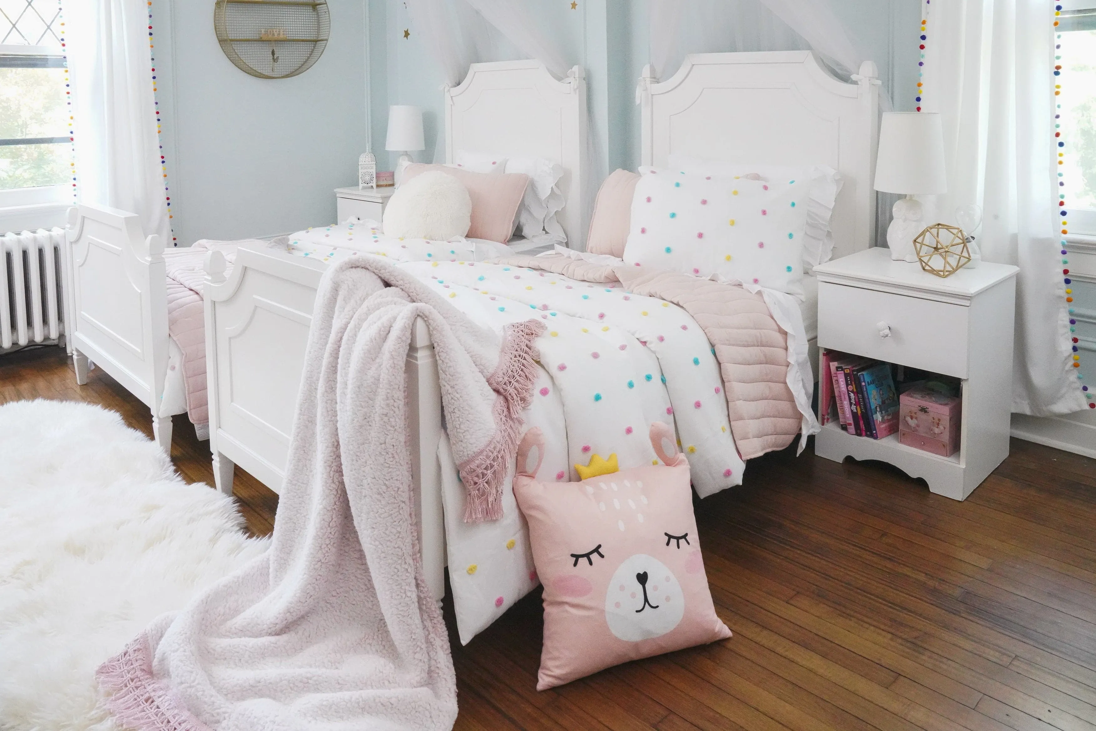 Sherpa Tassel Fringe Throw Blanket