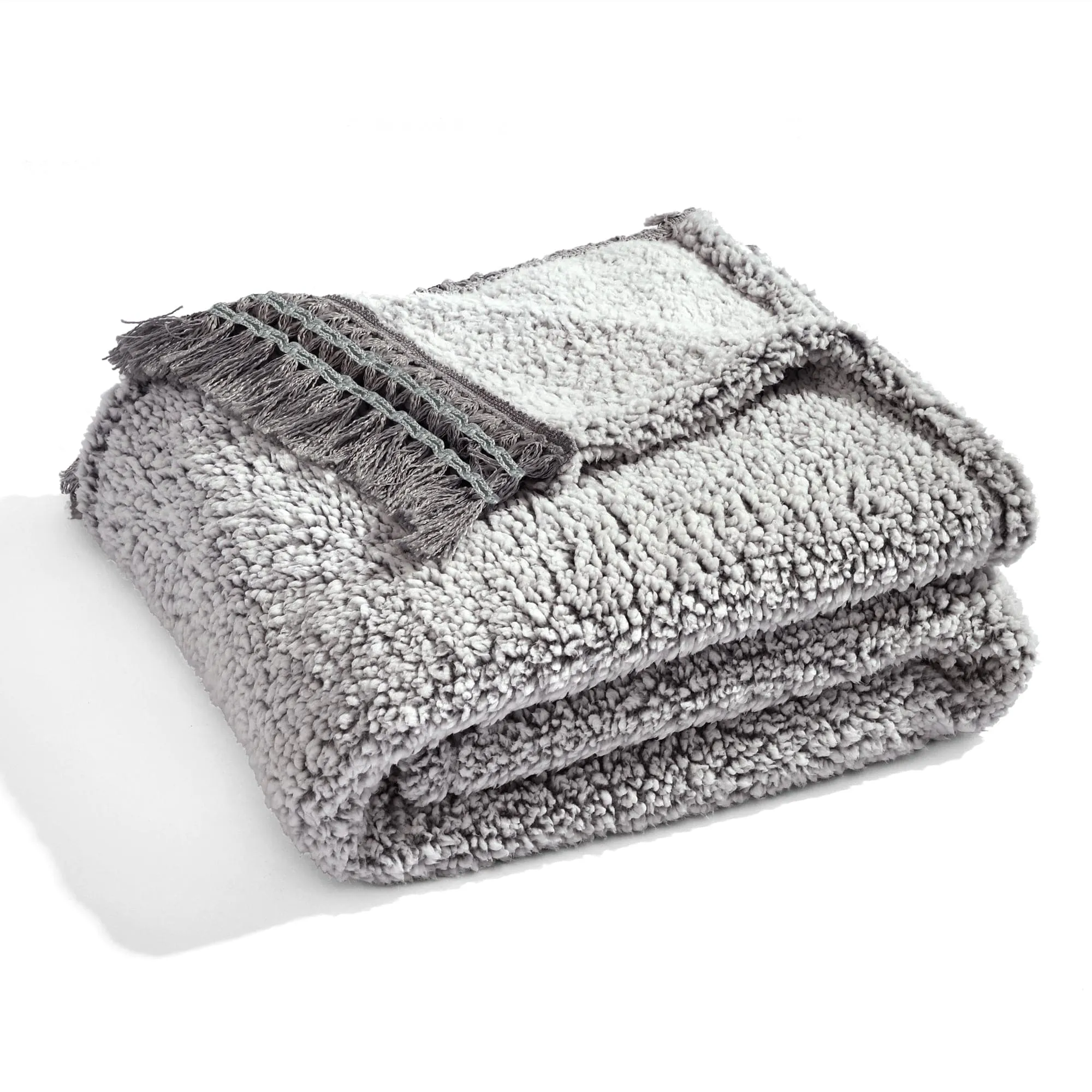 Sherpa Tassel Fringe Throw Blanket