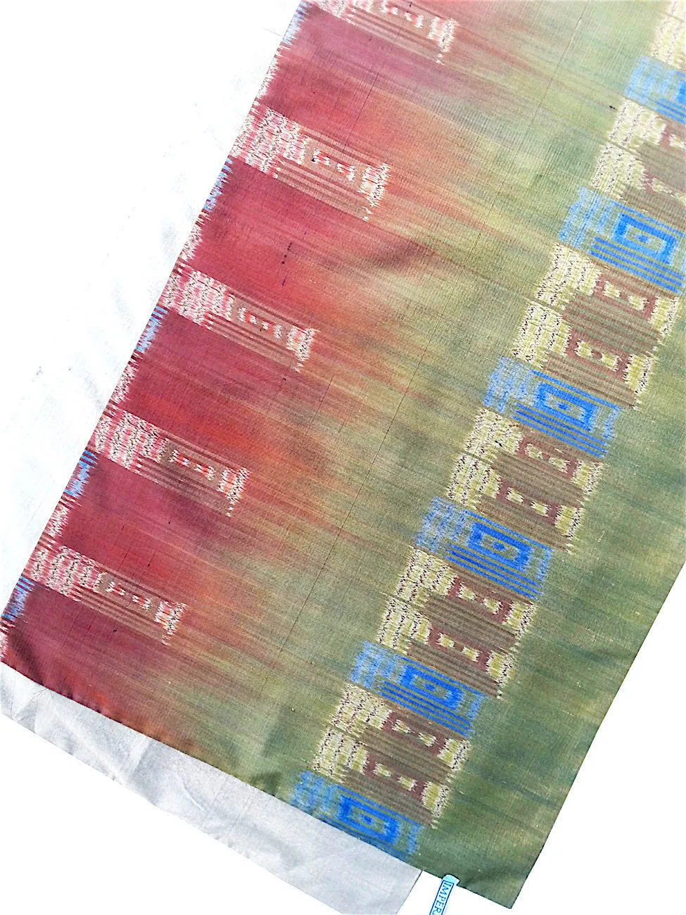 Silk Ikat Double Side Shawl Green Silver