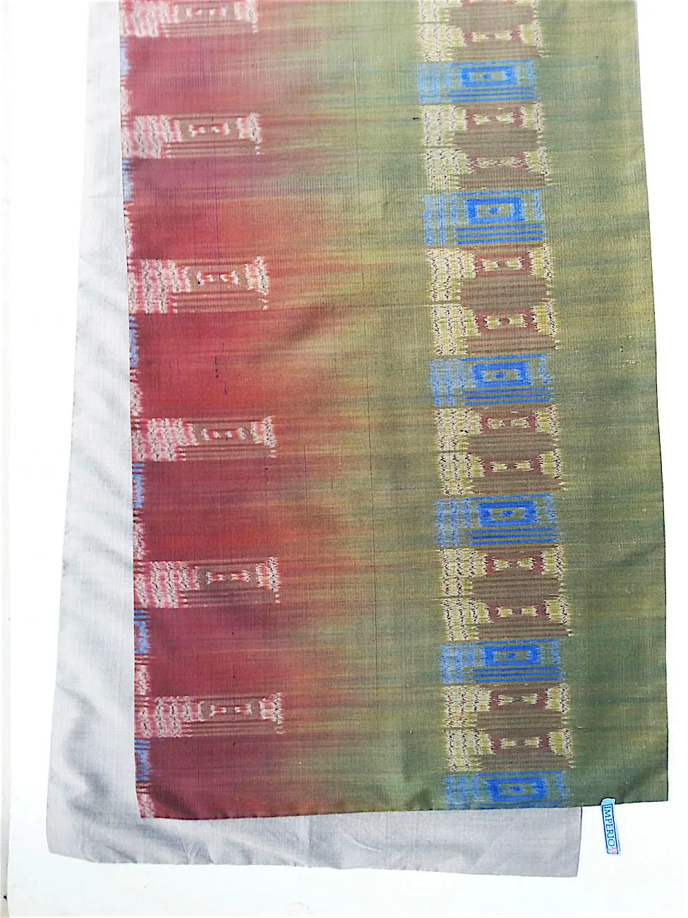 Silk Ikat Double Side Shawl Green Silver