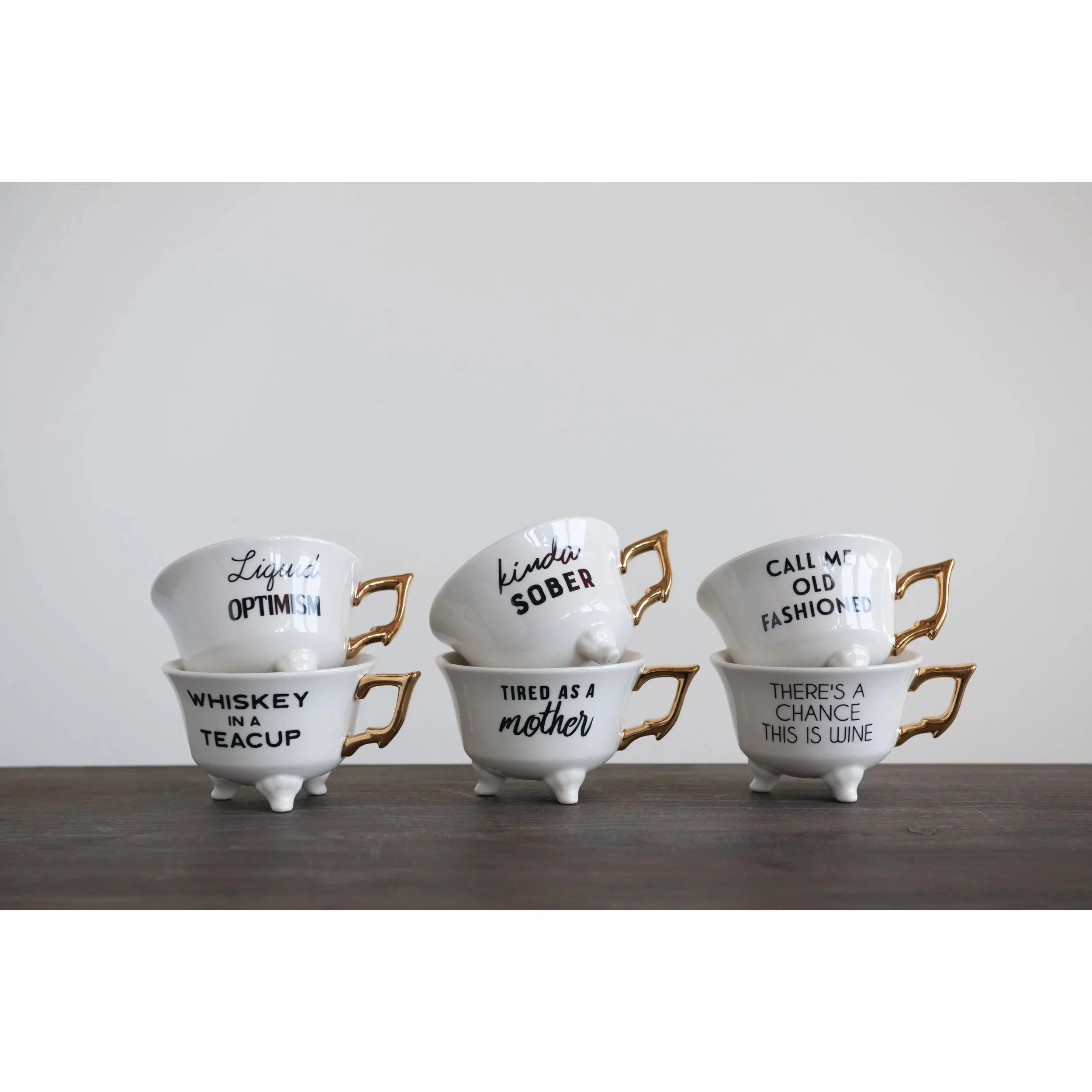 Stoneware Footed Teacups {multiple styles}
