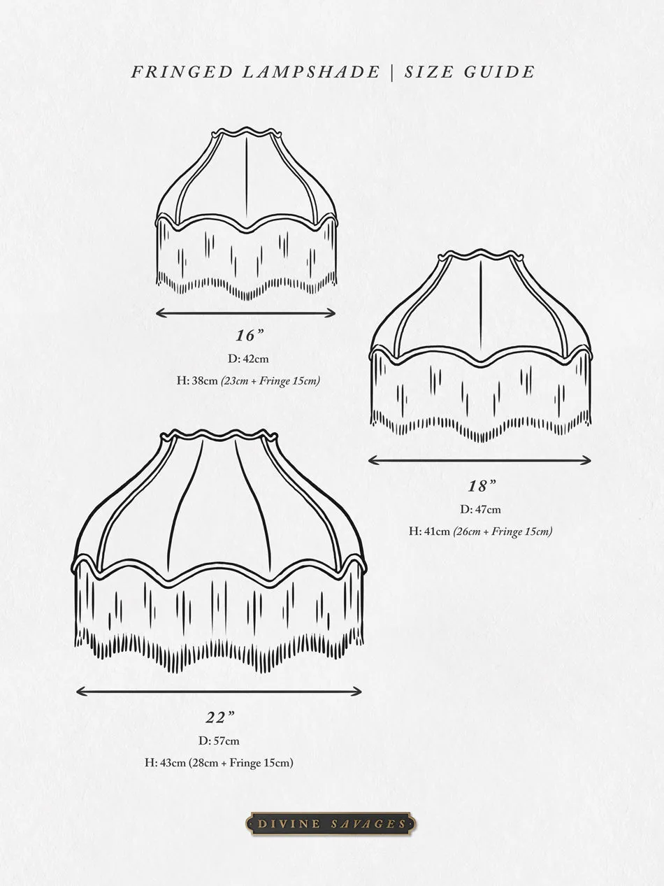 The Brambles 'Antique Rose'  Fringed Lampshade