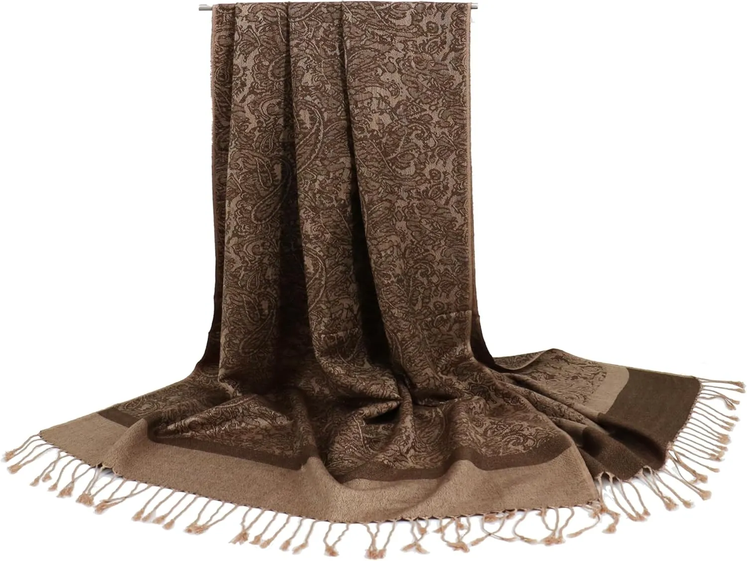 vimate Silky Paisley Pashmina Shawl Scarf-Women's Soft Double-side Jacquard Pashminas Wrap for Evening Dress Travel Shawl