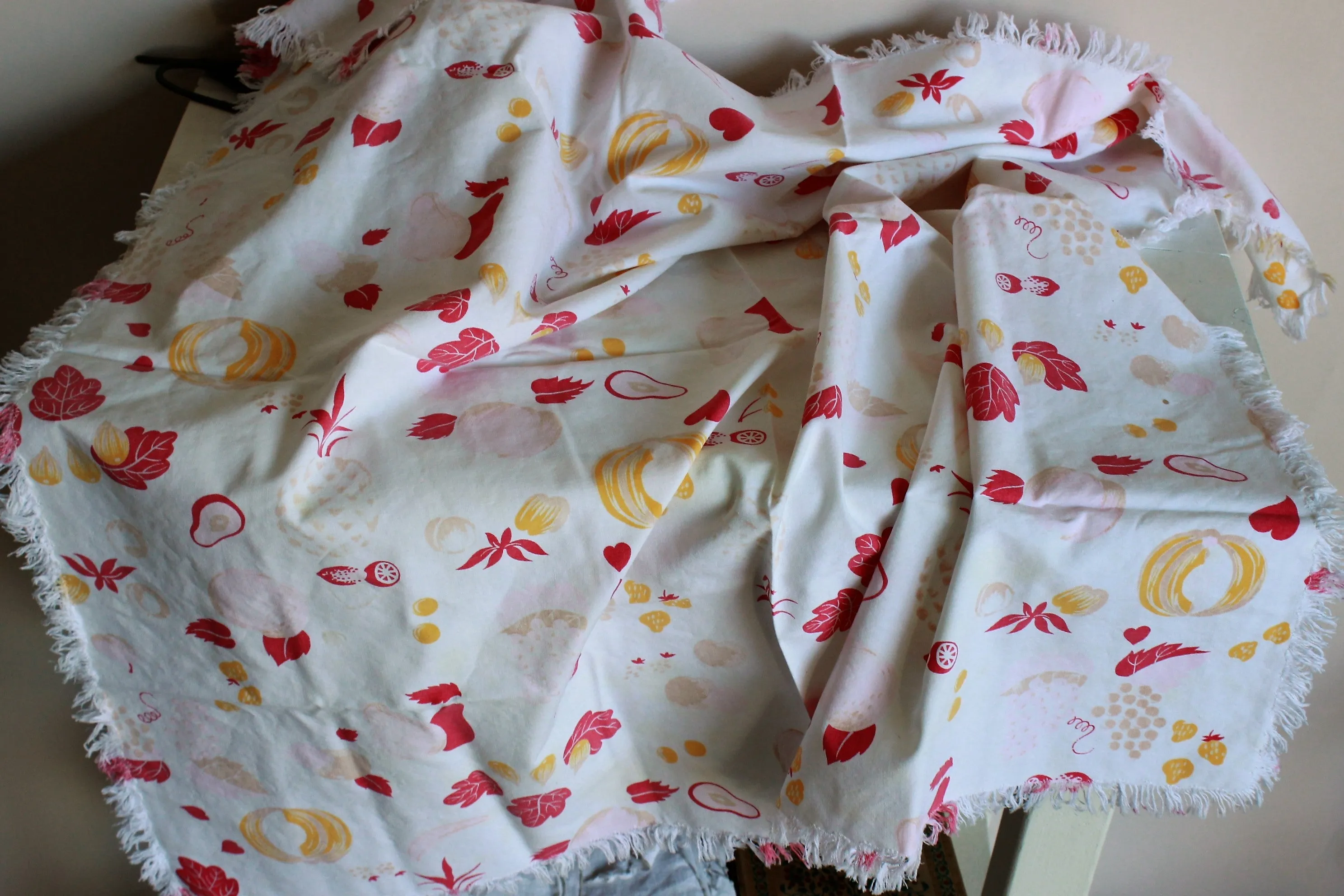 Vintage Fruit and Nut Tablecloth