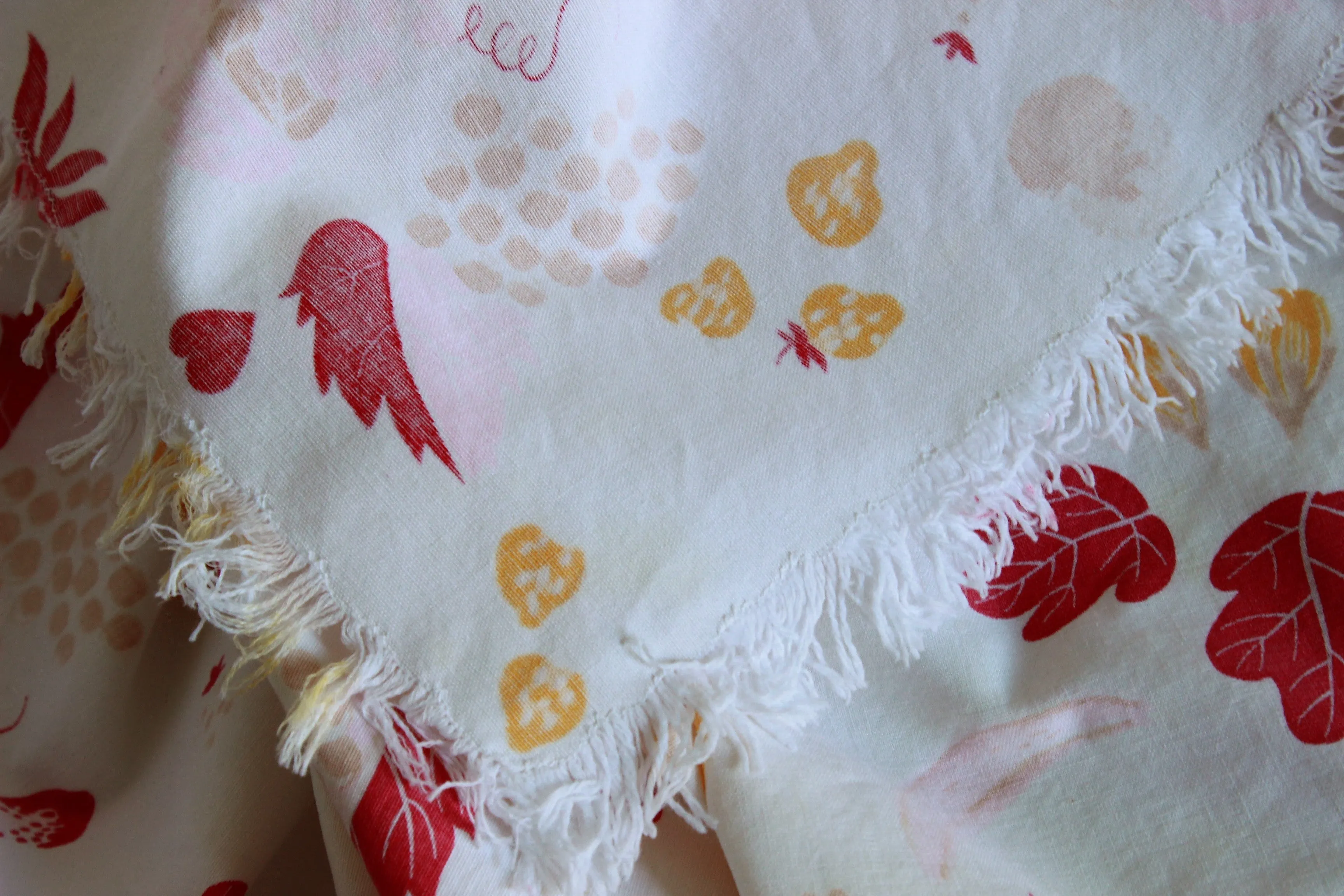 Vintage Fruit and Nut Tablecloth