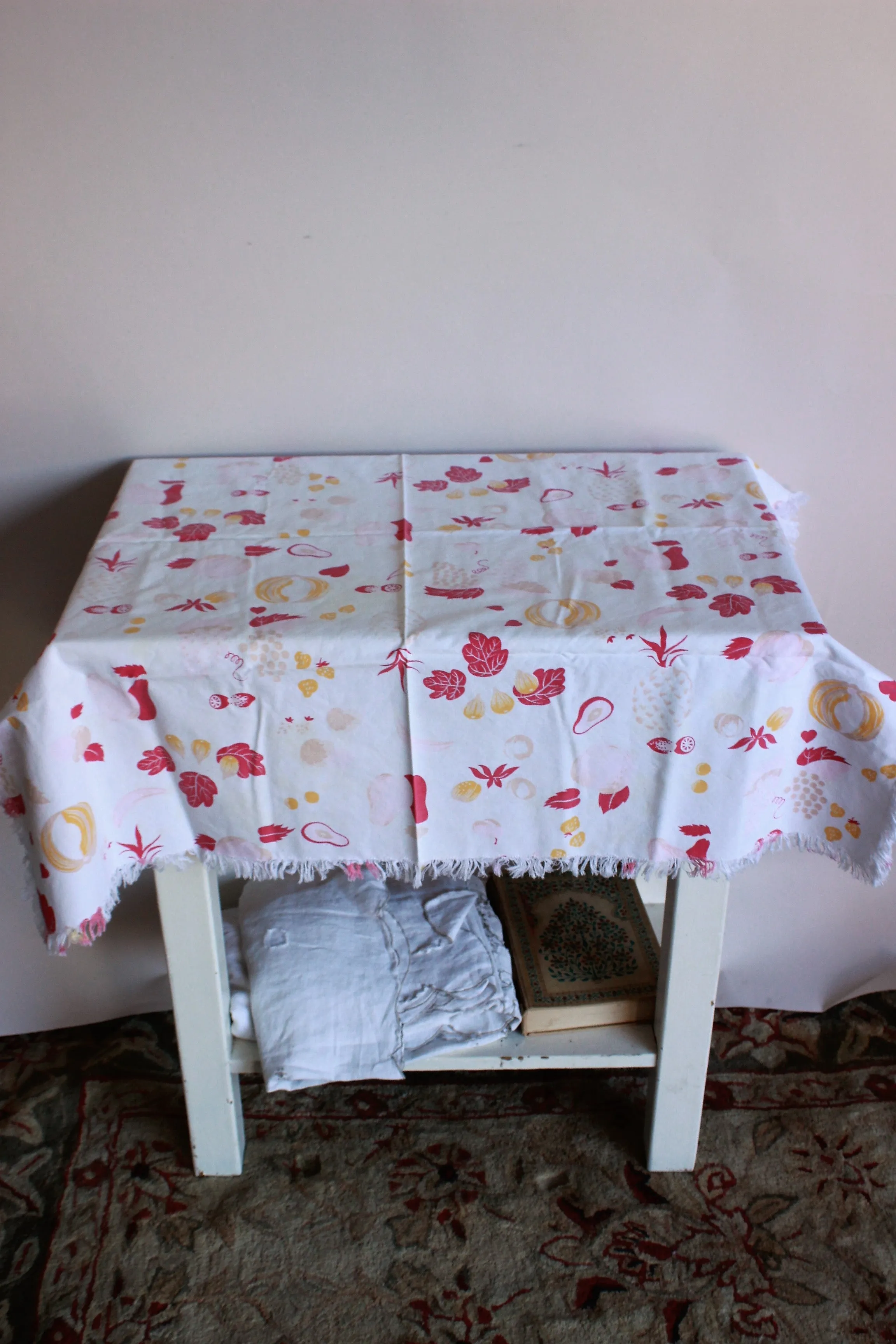 Vintage Fruit and Nut Tablecloth