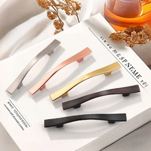 Wave Style Black/Bronze Kitchen Cabinet Handles, Modern Dresser Drawer Pulls - Hole Spacing for 3'' - PD840