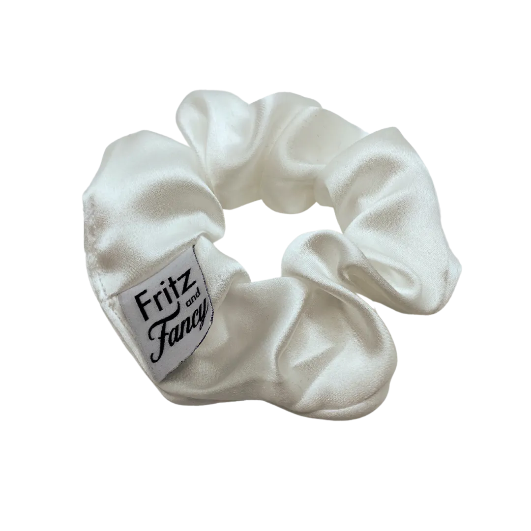 White Silk Scrunchie
