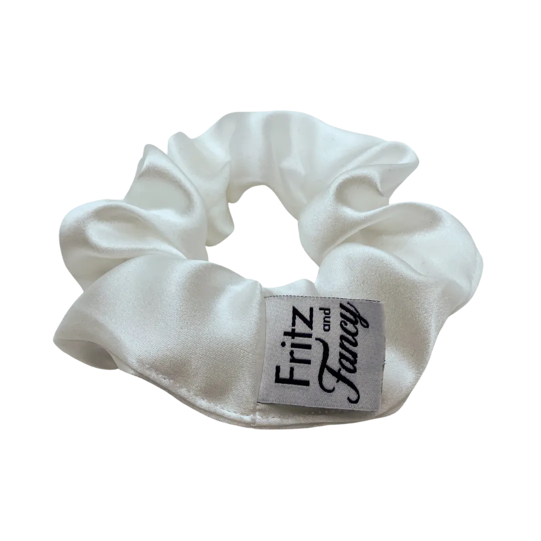White Silk Scrunchie